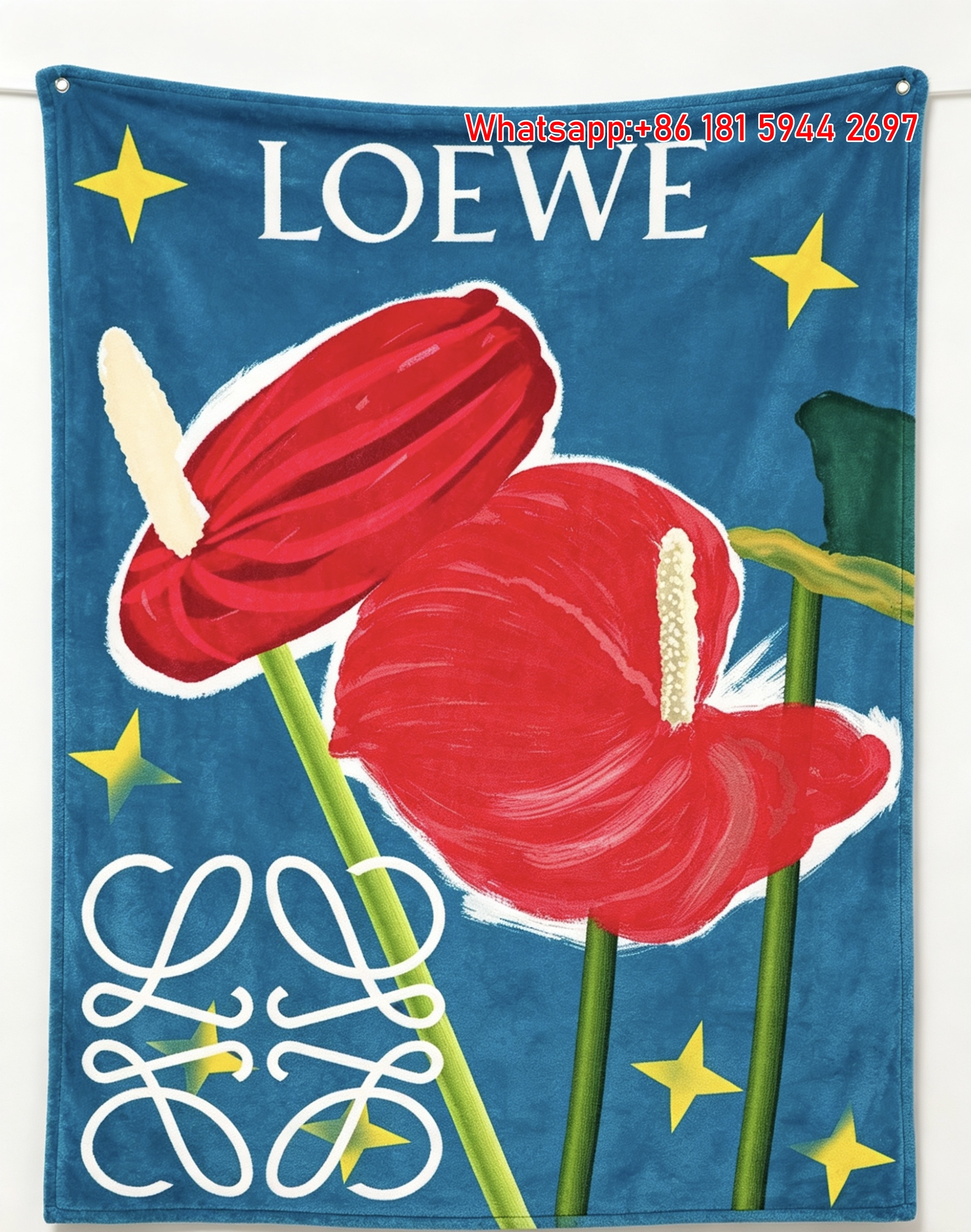 LOEWE Antherium Flannel Throw Blanket for Sofa Decor L112